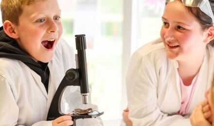 Students in a science classroom