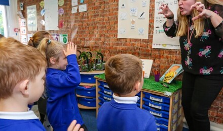 Children with teacher