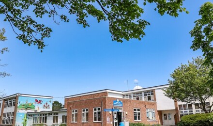 Front of school building